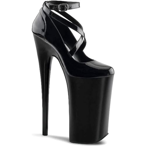 Chaussures simples pole dance talons hauts 20 cm escarpins boîte de nuit noir 37