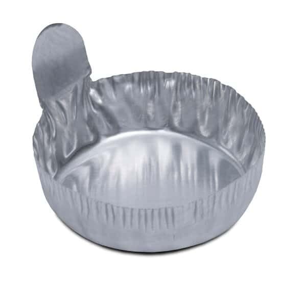 Cole-Parmer 28 mm Aluminum Crimpled-Walled Weighing Dishes with Tab, 8 ml, 500/Cs