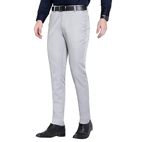 Image of ABLESTAR Men's Polycotton Slim Fit Formal Trouser - Spendex Cotton Casual Pant for Men - Breathable, Lightweight, Adjustable Formal Trouser for Men - Pack of 3