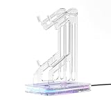 Opatiny Soporte acrílico para mando de juegos para PS5, Xbox Series X, Switch Pro, PS4, PS3, PS2, soporte transparente con construcción de ABS resistente, 20 x 14 x 10 cm