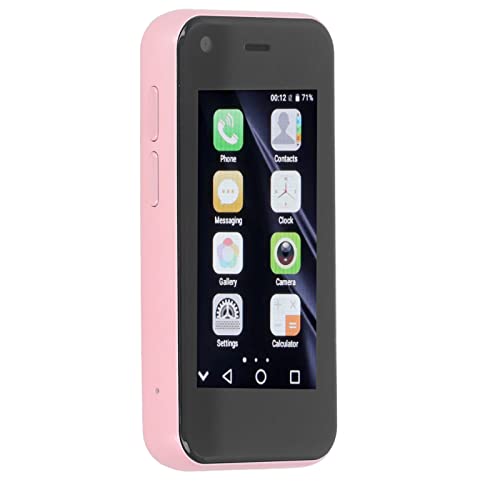 Mini Smartphone Rosa med Dubbla Kameror och 4 Kärnor, 1580mAh
