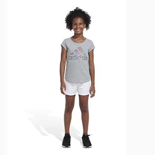 adidas Girls' Big Aeroready Elastic Waistband Gradient 3-Stripes Pacer Lined Mesh Shorts3