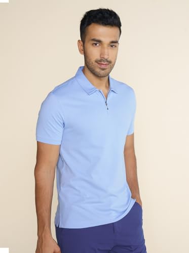 Image of DAMENSCH Constant Men's All-Degree Thermoregulating Pique Contrast Neck Polo T-Shirt