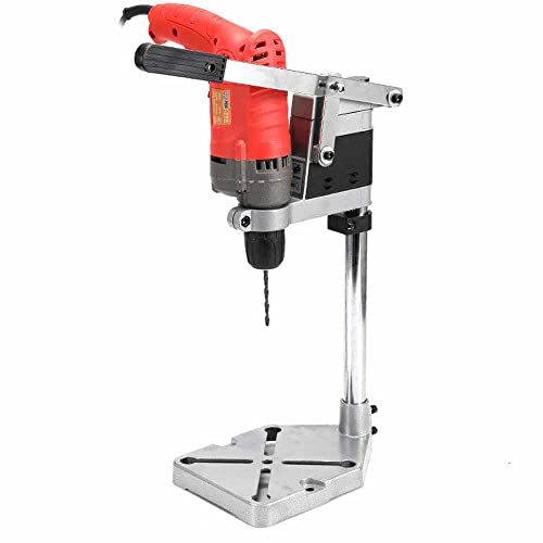 Image of Electric Drill Bracket 400mm Drilling Holder Grinder Rack Stand Clamp Bench Press Stand Clamp Grinder For Woodworking (Base : Aluminium, 400mm, Type : Drill Stand)