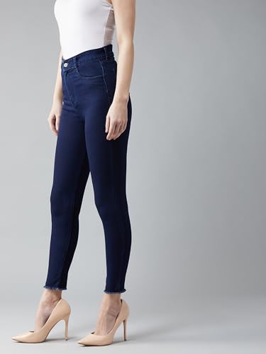 Image of Dolce Crudo Women's Skinny Fit High Rise Cropped Length Stretchable Denim Jeans