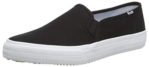 Keds womens Double Decker Canvas Sneaker, Black Canvas, 10 US