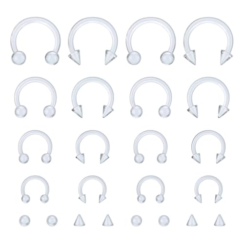 Horseshoe nose ring Hypoallergenic Septum rings, Body Clear Piercing Retainer for Women and Men,16g septum nose rings for women,smiley piercing jewelry