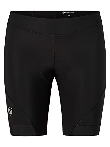 Ziener Damen Nela X-gel Fahrrad Tight Rad Hose Mountainbike Rennrad atmungsaktiv schnelltrocknend gepolstert Gel, Schwarz, 44 EU