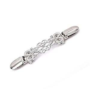 Murezima Retro Cardigan Clip Trui Kraag Clip Shirt Blouse Cinch Jurken Rug Broche Sluiting Clips Bloem Patroon Voor…