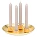 Produktbild bremermann Kerzentablett mit 4 magnetischen Kerzenhaltern für Stabkerzen, Kerzenständer Metall/Holz (Gold)