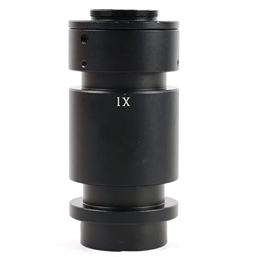 Microscope 0.4X 1X Industrial Mono Lens Adapter, Zoom WD-100 Lens 0.7X-5X Adjustable Magnification 200X 500X(1X)