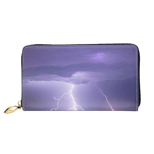 Grand portefeuille femme noir 19x10 cm tout en un Lightning Storm