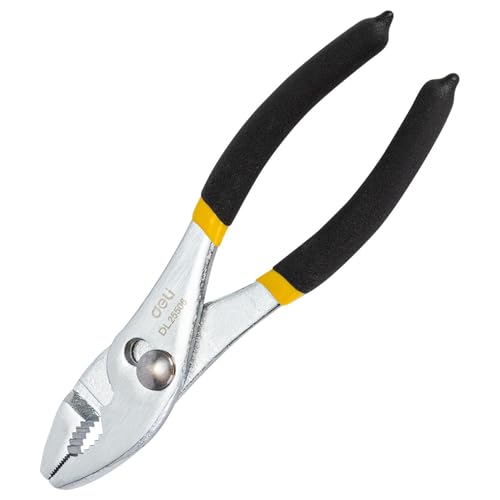 Image of Deli EDL25506 6 inch Slip Joint Pliers Heavy Duty High Carbon Steel Anti-Rust Polished 4-25mm Use Range Plier with Coarse Teeth for Home and DIY (1Pc)