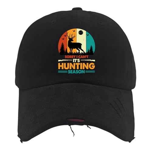 Sorry I Can't It's Hunting Season Hats Baseball Hats AllBlack Mens Beach Hat Gifts for Men Workout Hat