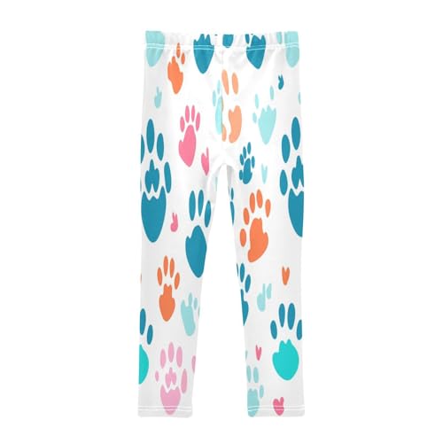 Toddler Girls Leggings Printed Yoga Pants Leggings Colorful Dog Paw Print for Kids2