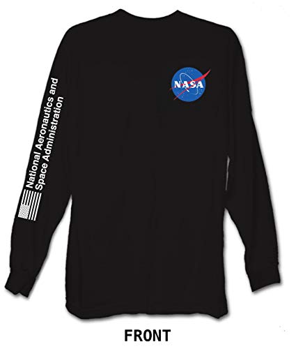 Riot Society NASA Meatball Logo Mens Long Sleeve T-Shirt - Black, Small