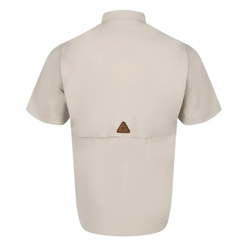 Men's Short Sleeve Hay Baler Button Down Shirt, Breathable Performance Work Shirt for Farmers and Ranchers with UPF302