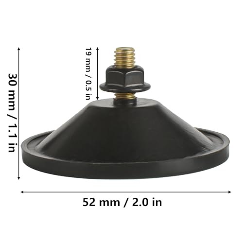 AccEncyc 6 Pcs Strong Thickened Sucker Suction Cup Clear PVC Sucker Pads with M6 x 14 Thread Screw Extra Strong Adhesive Glass Suction Holder, Black