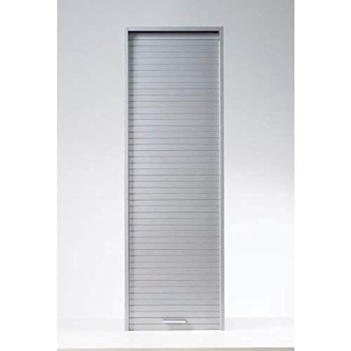 SIMMOB Rollladenschrank 123,6 x 40 x 35 cm – schmaler Hochschrank mit Jalousietür – freistehend oder zur Wandmontage – 3 verstellbare Einlegeböden – Küchenschrank Aluminium matt SIMMOB Rollladenschrank 123,6 x 40 x 35 cm – schmaler Hochschrank mit Jalousietür – freistehend oder zur Wandmontage – 3 verstellbare Einlegeböden – Küchenschrank Aluminium matt
