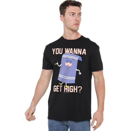 popfunk South Park Towlie Wanna Get High T Shirt, Black, Nero, XL Unisex-Adulto