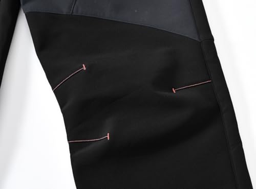 donhobo Herren Outdoorhose Winddicht Wasserdicht Wanderhose Winter Warm Gefüttert Softshellhose Schnelltrockend Camping Funktionshose Trekkinghose (Schwarz, 36)