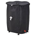 Collapsible Water Butt - Large 500L Rain Water Collector Barrel with Tap, Lid and Hose Pipe Connector for Garden & Outdoors - Black, 500-Litre