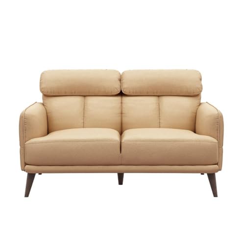 Image of Wakefit 5 Seater Sofa Set, 3+2 Seater, Ivory, Modern Style, Pine Wood & Leatherette Fabric, 5 Year Warranty