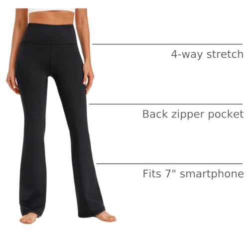 Image of AFITNE Women's Yoga Pants Bootcut Workout Leggings Flare Casual Lounge Pants with Pockets High Waist and Tummy Control