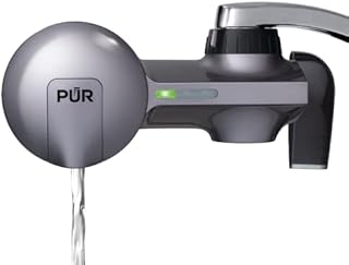 PUR PLUS Faucet Mount Water Filtration System, Metallic Grey – Horizontal Faucet Mount for Crisp, Refreshing Water, PFM350V