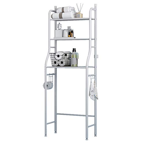 UDEAR Sobre el Almacenamiento del Inodoro, Estante de baño 3 Niveles Ahorrador de Espacio Organizador Estante Metal, Blanco