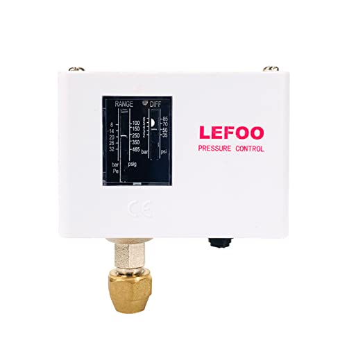 Lefoo Lf5508 Adjustable Oil Hvac Pressure Control/Steam Boiler Pressure Switch/Single Refrigeration/Air Water Pump Compressor Pressure Switch -2.9Psi~109Psi #TOP5