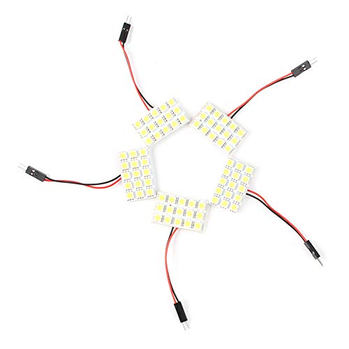 GZYF 5pcs White 5050 15SMD Panel Dome Light Auto Car Interior Reading Lamp Bulb W/Festoon T10 BA9S Adapters