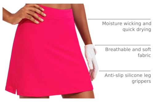 Image of Ekouaer 16 inch Golf Skorts for Woman with Inner Pockets Silicone Grippers Tennis Skirt Quick Dry Athletic Pickleball Skort