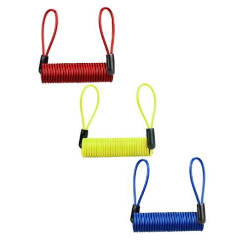 Toddmomy 3pcs Spring Reminder Rope for Disc Brake Lock Security Durable Wire Lock Cable for Motorcycle Bike and Scooter Enhanced Night Riding Safety and Visibility
