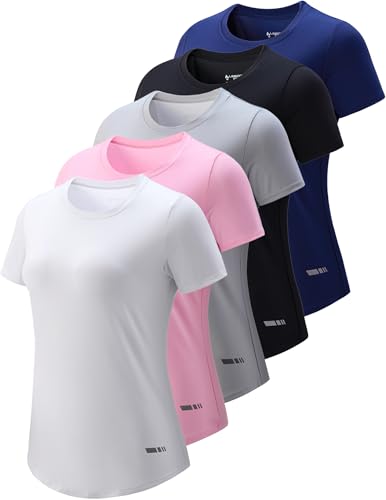 Opiniones de Playera Deportiva favoritos de las personas. 41 5 camisetas Dry Fit de entrenamiento de manga corta para mujer, deportivas, para gimnasio, M