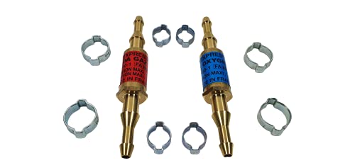 Express, 2921, Clapets Antiretour Flamme pour Tuyaux Chalumeau d'Étanchéité + 4 Colliers de Serrage, Accessoire pour Fer à Souder, Lampe à Souder, Fer de...