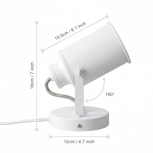 Image of Industrial wall Light, Adjustable Retro White, wall Mounted Spotlight, Hallway headboard wall Light, Kitchen, Bedroom, Office wall Light (2-piece Set)