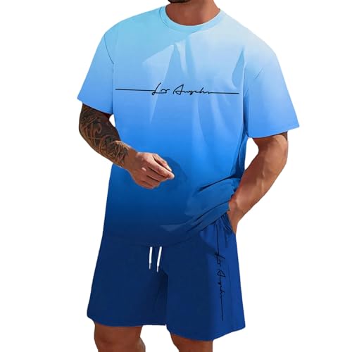 Chándal de algodón para Hombre Camisa y Pantalones de Manga Corta con Botones Conjuntos Deportivos Casuales Chaquetas Shacket Bolsillos Completo Deportivos Conjuntos Set