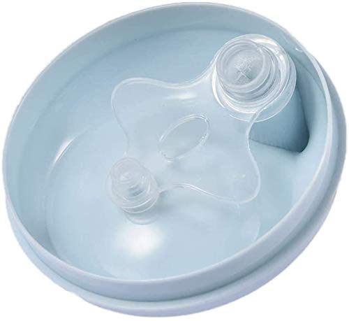 Plastic Wine Glass Baby Goblet Party Cup, Beverage Mug Milk Bottle with Lid for Kids on Birthday Party, Christmas or New Year Celebration (Blue)