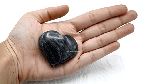Image of Crystal Heaven Blue Aventurine Heart Palm Pebbles Stones For Anxiety Stress Relief Massage-Aaa Grade Original Healing Gemstone Agate Heart Palm Stone For Yoga Meditation Spiritual