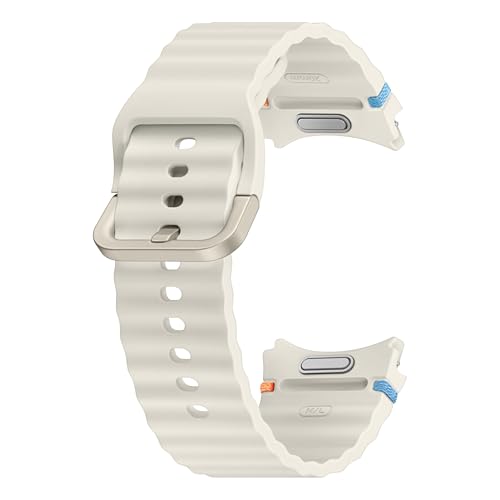 Image of SAMSUNG Galaxy Watch 7, 6, 5, 4 Series Sport Band, Rubber, Smartwatch Replacement Strap for Men and Women, One Click Attachment, Medium /Large, ET-SNL31LWEGUJ, Cream
