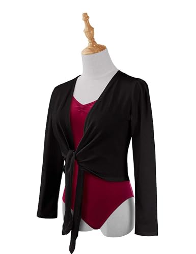 Daydance Girl's Women's Dance Top Wrap Cotton Cardigan Shrug Sweater for Ballet4
