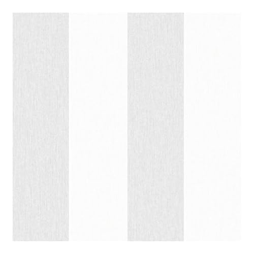 Superfresco Easy Calico Stripe Grey Neutral Textured Wallpaper - Paste The Wall - Cream & Grey Wallpaper - Striped Natural Fabric Textured Design