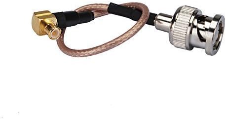 DHT Electronics RF coaxial Coax Cable Assembly BNC Male to MCX Male Right Angle 12''