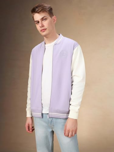 Image of Dennis Lingo Men Colorblock Polycotton Regular Fit Full Sleeves Front-Open Sweatshirts