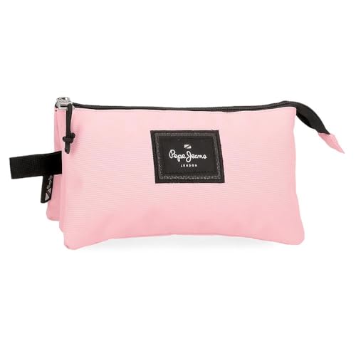 Pepe Jeans Aris Colorful Estuche Triple Rosa 22x12x5 cms Poliéster by Joumma Bags
