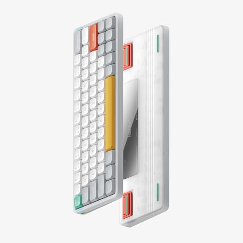 Image of nuphy Air60 V2 Portable Wireless Keyboard 60% Low Profile Mechanical Keyboard Support QMK /VIA Compatible with Windows /mac OS /Linux Supports Bluetooth 5.1 /2.4GHz /USB-C White-Gateron Wisteria Switch
