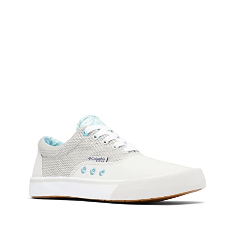 Columbia Women's Slack Water PFG Lace Boat Shoe, Grey Ice/Sea Wave, 8