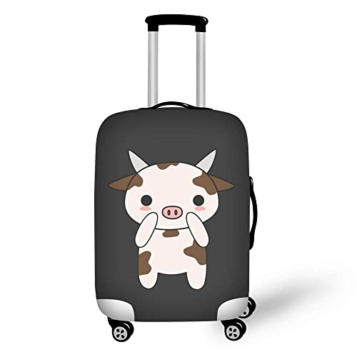 Funda De Maleta - Polvo A Prueba De Dibujos Animados Vaca Imprimir Maleta De Viaje Cubiertas Protectoras Contra El Polvo Elásticas 18-32 Pulgadas Cubiertas De Equipaje Cubiertas De Equipaje (Con Una Cover