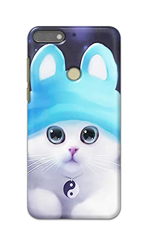 Image of Chinese Cutie Kitten Cat Big Eyes Lovely Girl Ears Hard Back Case Cover for Honor 7C / Huawei Y7 Prime (2018) / Huawei Y7 (2018) / Nova 2 Lite Back Cover -(J5) VNS2221